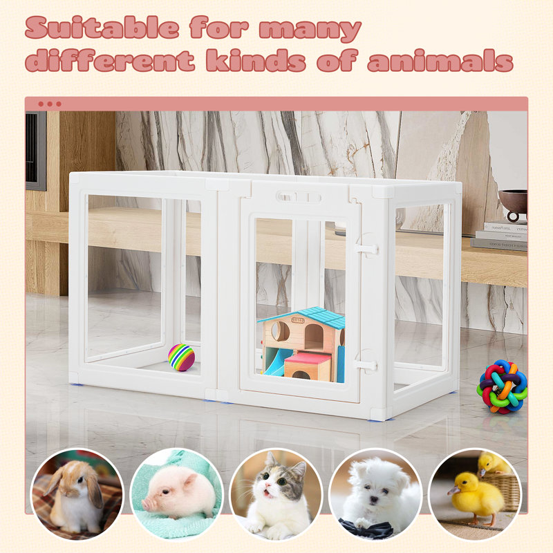 EROMMY 6 panel Pet Pet Pen With Door Clear Puppy Playpen Easy Assembly Dog Playpen Pet Playpen for Cats Dogs Rabbits And Other Small Animals Wayfair Canada